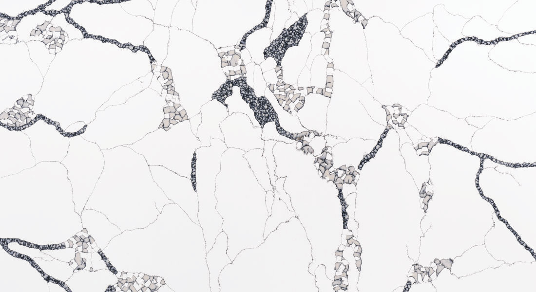 Calacatta Lago Paradigm quartz slab detail in Jaipur — KAVITA Stone Boutique